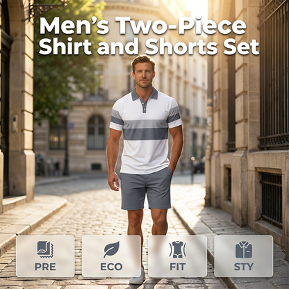 👕 53% DE RÉDUCTION ! ☀️ Ensemble 2 pièces pour homme (chemise et short) – Confortable, respirant et polyvalent – Idéal pour l'été, les loisirs ou les voyages – Style décontracté et frais 🩳✨