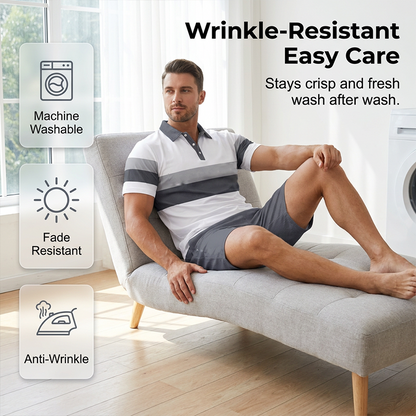 👕 53% DE RÉDUCTION ! ☀️ Ensemble 2 pièces pour homme (chemise et short) – Confortable, respirant et polyvalent – Idéal pour l'été, les loisirs ou les voyages – Style décontracté et frais 🩳✨