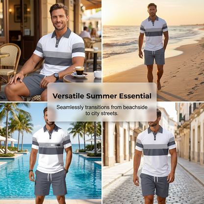 👕 53% DE RÉDUCTION ! ☀️ Ensemble 2 pièces pour homme (chemise et short) – Confortable, respirant et polyvalent – Idéal pour l'été, les loisirs ou les voyages – Style décontracté et frais 🩳✨