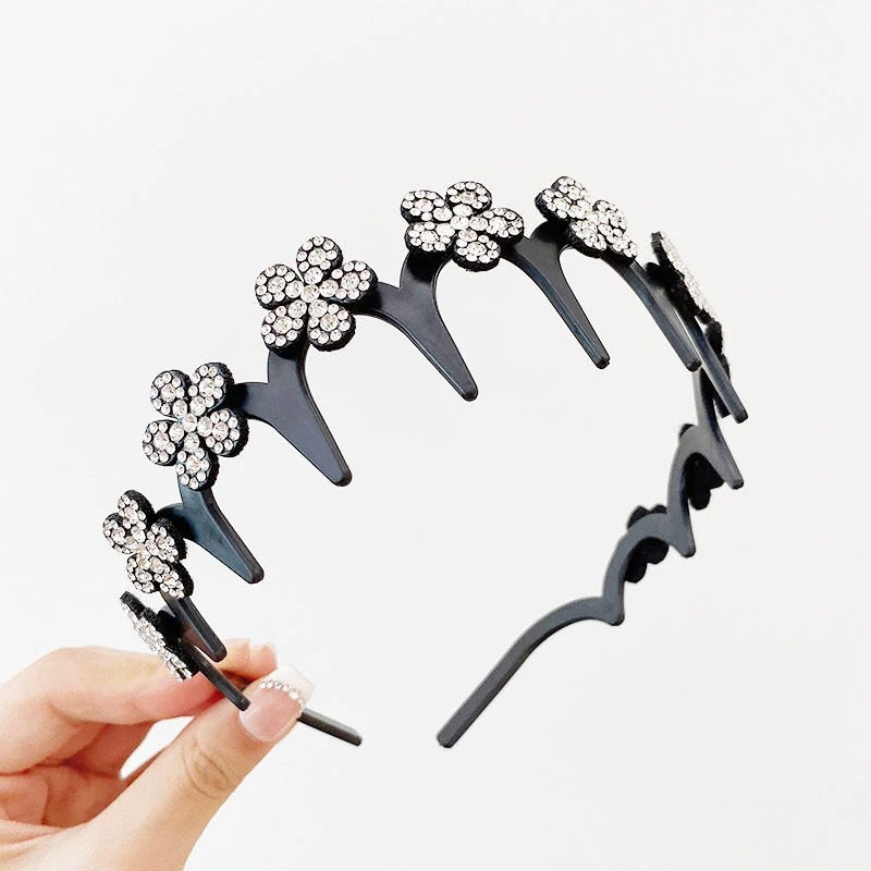 Ensemble de bandeaux ondulés en cristal - Accessoire de cheveux féminin, léger et antidérapant, orné de cristaux scintillants, idéal pour les mariages et le quotidien