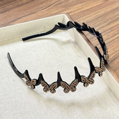 Ensemble de bandeaux ondulés en cristal - Accessoire de cheveux féminin, léger et antidérapant, orné de cristaux scintillants, idéal pour les mariages et le quotidien