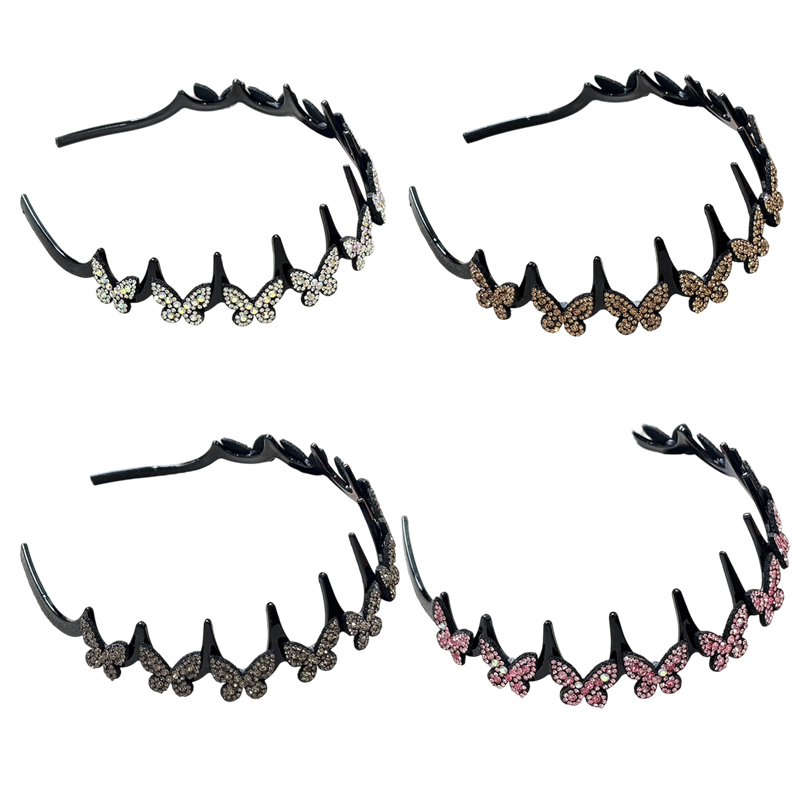 Ensemble de bandeaux ondulés en cristal - Accessoire de cheveux féminin, léger et antidérapant, orné de cristaux scintillants, idéal pour les mariages et le quotidien