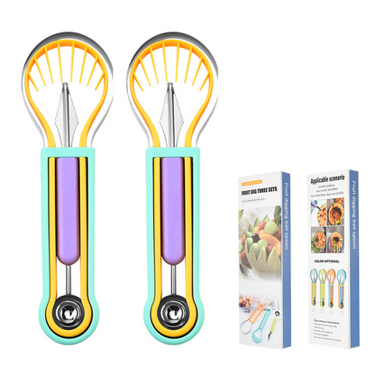 🍉🔥 PROMO Kit cuillère bouleur fruits multifonction coupe et bouler pastèque melon cuisine pratique ✨
