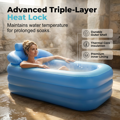 Baignoire gonflable isolée à trois couches