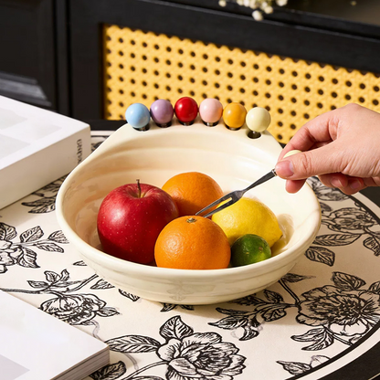 Bol à collations en forme de pied ludique avec fourchettes à fruits intégrées