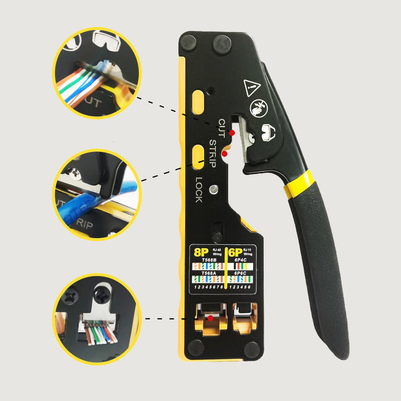 🔌🛠️🌐 OFFRE LIMITÉE 50% DE RÉDUCTION! Outil de Sertissage Multifonction pour Câble Réseau – Pince à Sertir de Précision pour RJ45/RJ11, Coupe et Dénude les Fils – Idéal pour les Installations Ethernet, Téléphone et Câbles de Sécurité 📡🔧