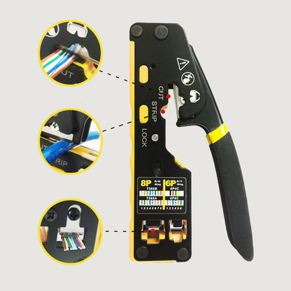 🔌🛠️🌐 OFFRE LIMITÉE 50% DE RÉDUCTION! Outil de Sertissage Multifonction pour Câble Réseau – Pince à Sertir de Précision pour RJ45/RJ11, Coupe et Dénude les Fils – Idéal pour les Installations Ethernet, Téléphone et Câbles de Sécurité 📡🔧