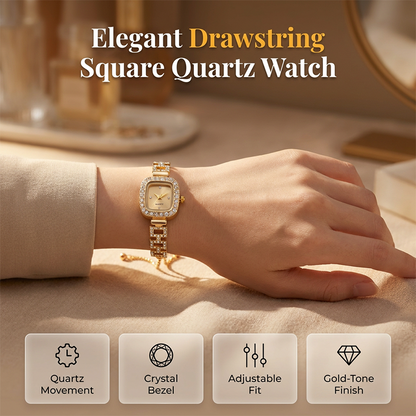 ⏳Spécial à durée limitée⏰Montre bracelet carrée à quartz avec cordon coulissant pour femme ⌚🌸