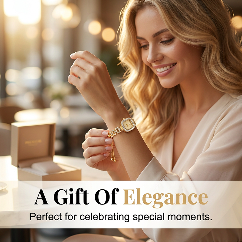 ⏳Spécial à durée limitée⏰Montre bracelet carrée à quartz avec cordon coulissant pour femme ⌚🌸