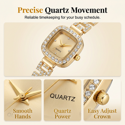 ⏳Spécial à durée limitée⏰Montre bracelet carrée à quartz avec cordon coulissant pour femme ⌚🌸