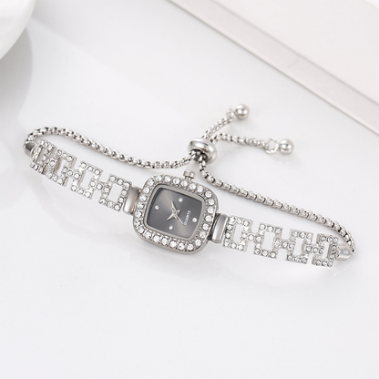⏳Spécial à durée limitée⏰Montre bracelet carrée à quartz avec cordon coulissant pour femme ⌚🌸