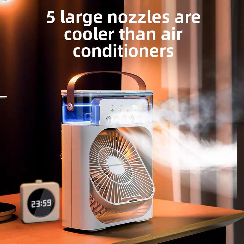 🌀🍃 PROMO FLASH -50% ! Climatiseur Portable Multifonction – Ventilateur Brumisateur Rechargeable, Réservoir 200ml, Batterie 1200mAh, Silencieux & Compact, 2 Coloris