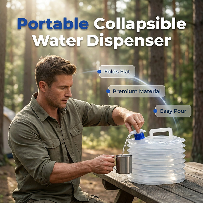 Bidon d'eau pliable avec robinet