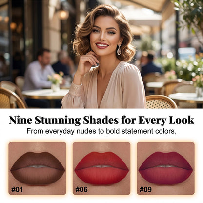 1 Acheté = 1 Offert 💄🔥 Rouge à Lèvres Mat Anti-Transfert Longue Tenue ✨