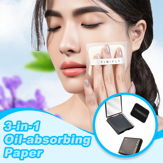 Papier matifiant 3‑en‑1 – Absorbe le sébum, poudre et miroir en un seul produit. Finition mate instantanée, sans saleté. L'indispensable de l'été à glisser dans votre poche ! 💄💨
