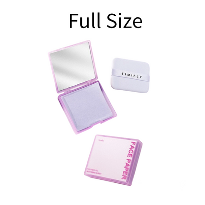 Papier matifiant 3‑en‑1 – Absorbe le sébum, poudre et miroir en un seul produit. Finition mate instantanée, sans saleté. L'indispensable de l'été à glisser dans votre poche ! 💄💨