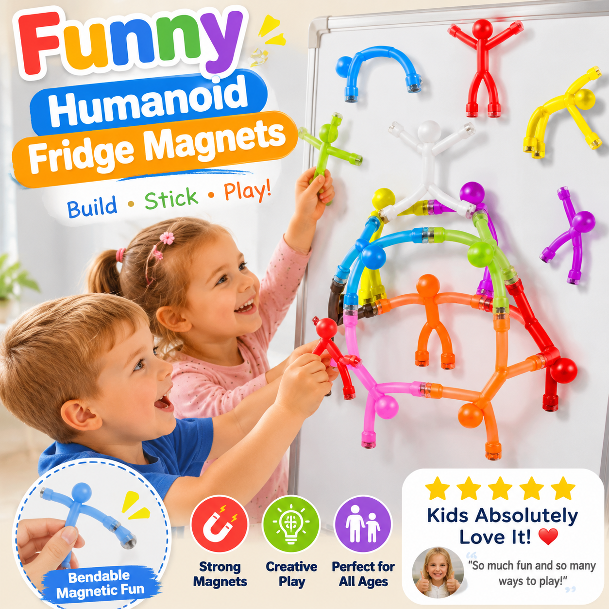 📢📢 -50 % !! ⏰🧲🧸 Figurines magnétiques articulables – tiennent vos notes, soulagent le stress et illuminent votre espace !