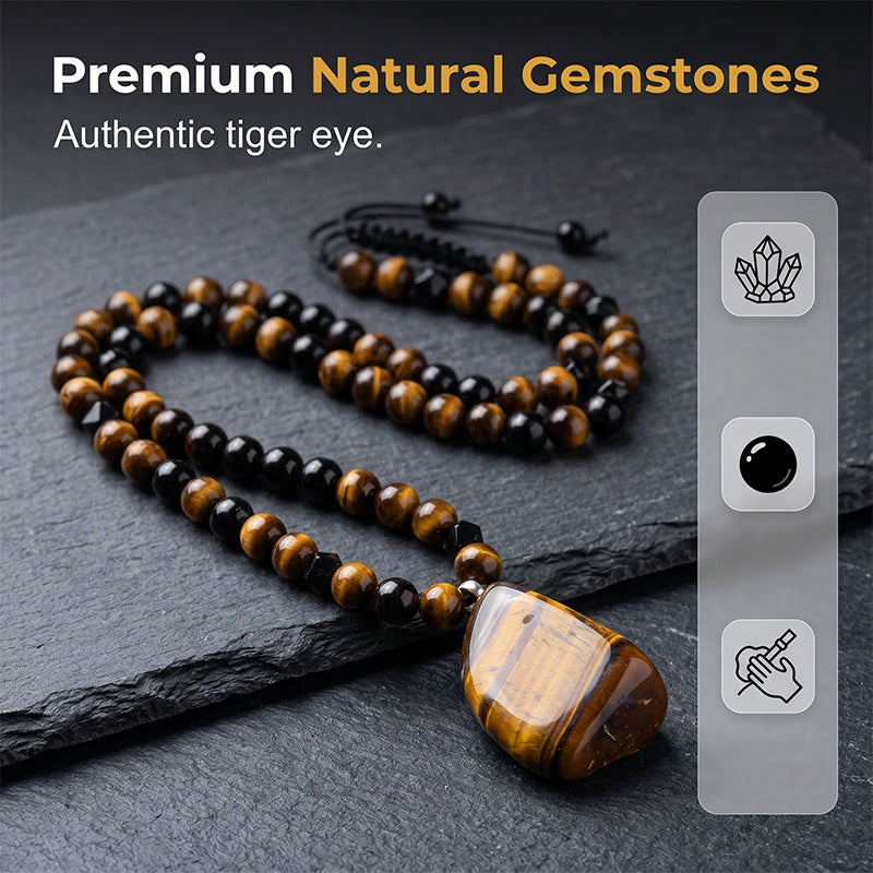 💎 Soldes 2026 — Plus de 73 000 vendus!🔥 Collier Œil de Tigre Homme – Pierre Naturelle Premium 🧿