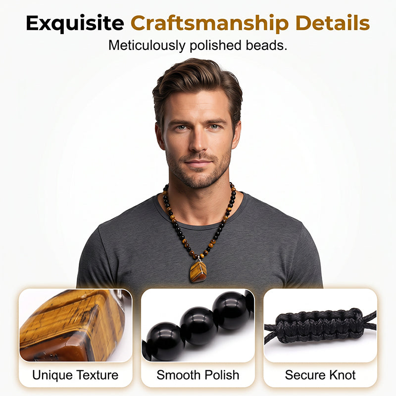 💎 Soldes 2026 — Plus de 73 000 vendus!🔥 Collier Œil de Tigre Homme – Pierre Naturelle Premium 🧿