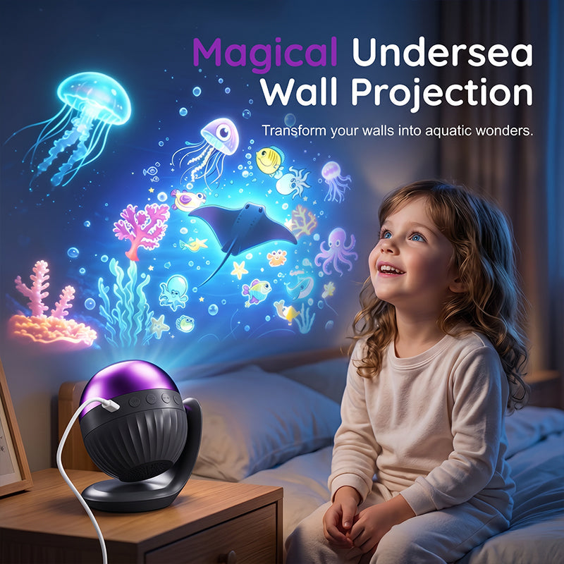Projecteur océan ciel étoilé – Veilleuse avec musique pour chambre d'enfant