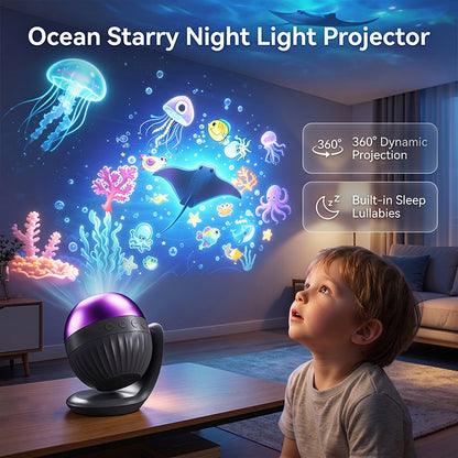 Projecteur océan ciel étoilé – Veilleuse avec musique pour chambre d'enfant