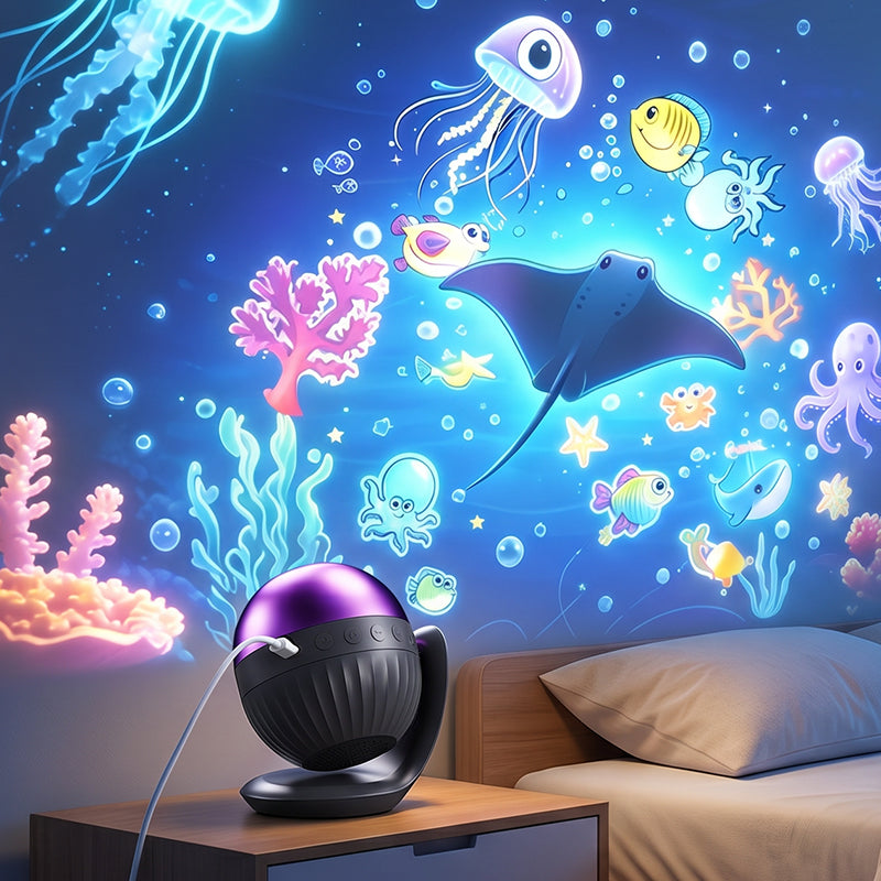 Projecteur océan ciel étoilé – Veilleuse avec musique pour chambre d'enfant