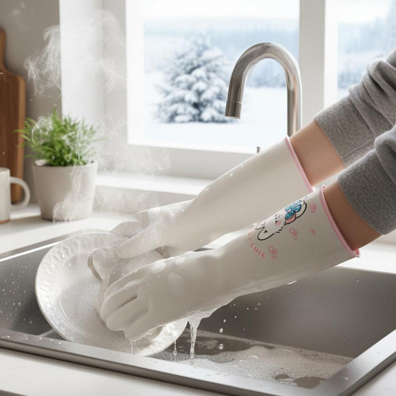 Gants de nettoyage longs, imperméables et chauds