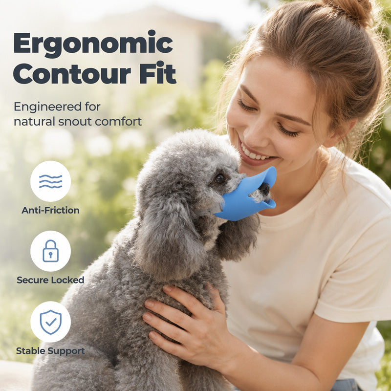 🐕 50% DE RÉDUCTION! 🦆 Muselière silicone bec de canard – Douce & ajustable ✨