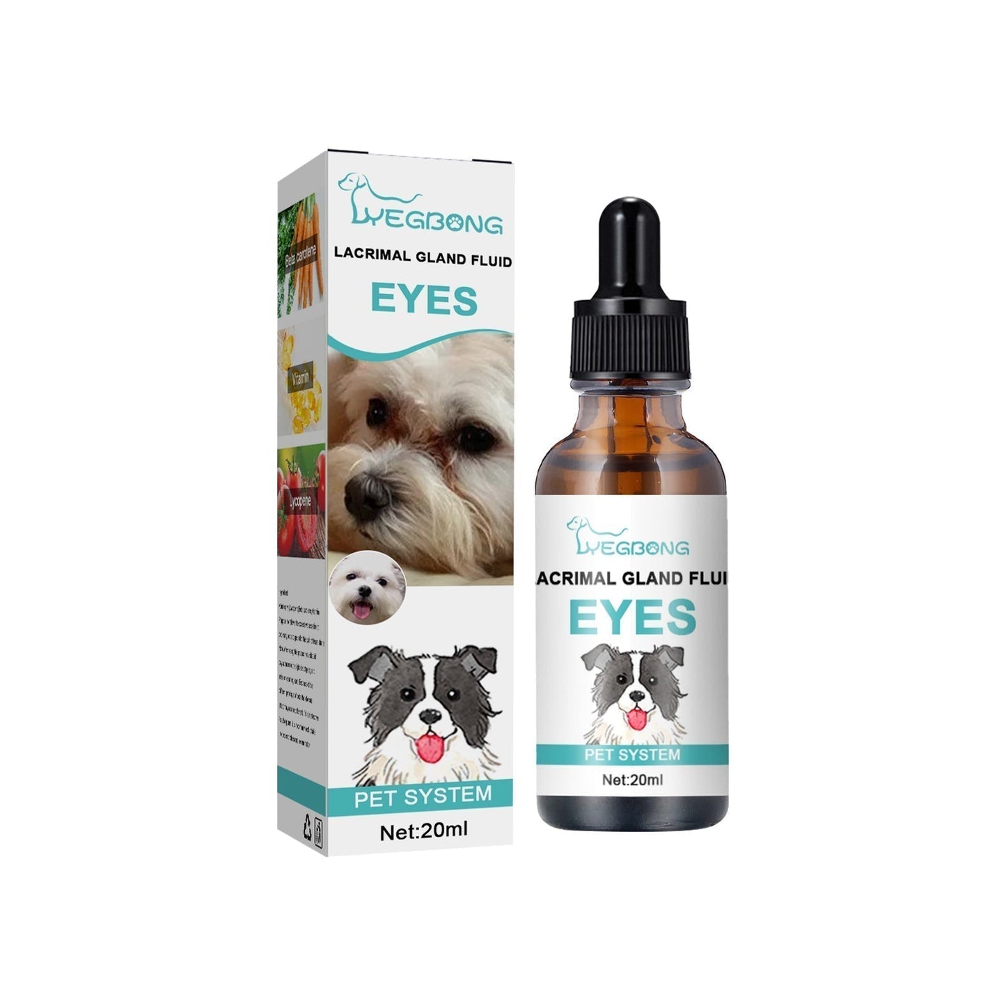 Solution nettoyante et gouttes pour les yeux des animaux de compagnie
