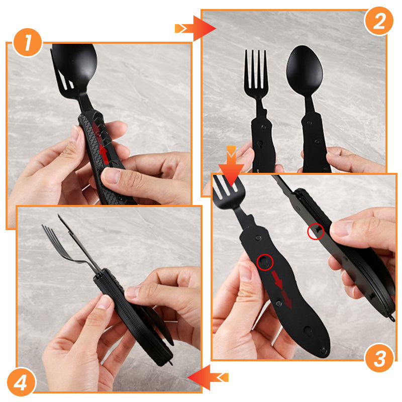 🎉 50 % de réduction ! 🍴 Couvert de table pliable multifonction 4‑en‑1 pour l'extérieur