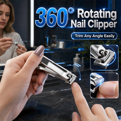 Coupe-ongles rotatif 360° en acier inoxydable