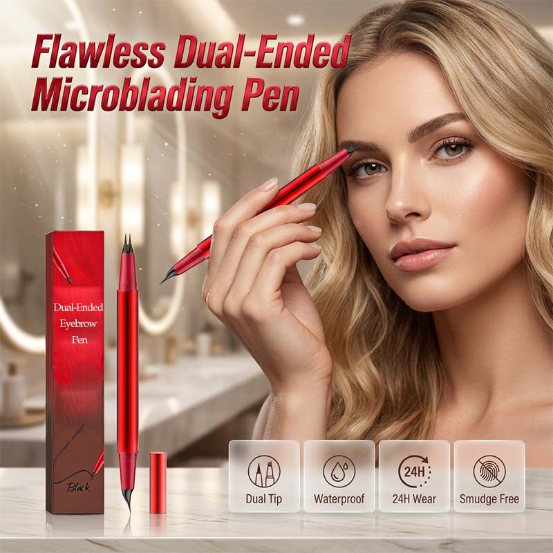 Stylo microblading double‑embout waterproof pour sourcils