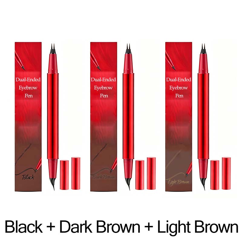 Stylo microblading double‑embout waterproof pour sourcils