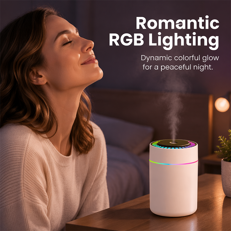 Mini-humidificateur USB avec lumières colorées pour la chambre et la voiture