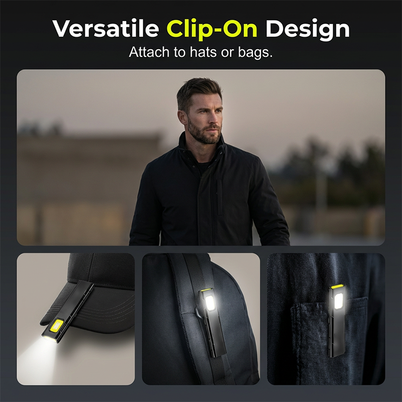 Lampe de Travail Magnétique Mains Libres – Clip Polyvalent, Double Mode, Ultra-Légère