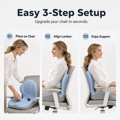 🪑 50% DE RÉDUCTION! 🧘 Coussin ergonomique en mousse à mémoire de forme – Soutien lombaire, confort & meilleure posture – Idéal pour bureau, voiture et maison 💺