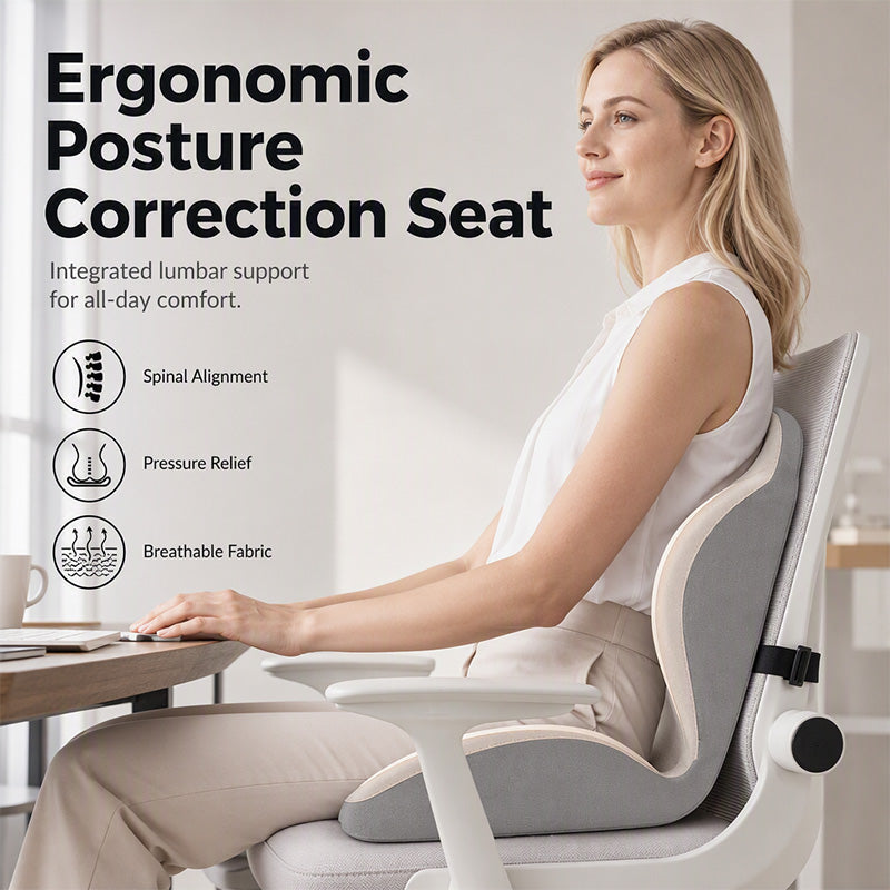 🪑 50% DE RÉDUCTION! 🧘 Coussin ergonomique en mousse à mémoire de forme – Soutien lombaire, confort & meilleure posture – Idéal pour bureau, voiture et maison 💺