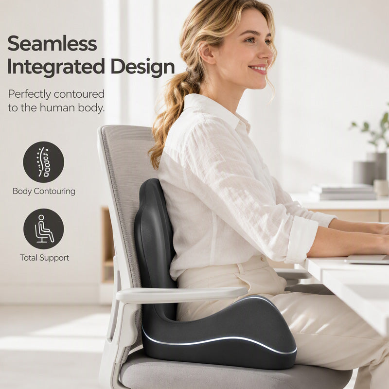 🪑 50% DE RÉDUCTION! 🧘 Coussin ergonomique en mousse à mémoire de forme – Soutien lombaire, confort & meilleure posture – Idéal pour bureau, voiture et maison 💺