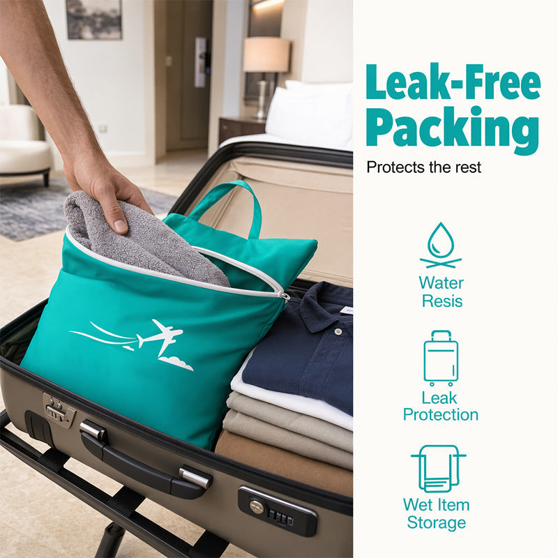 🧳💧 Large sac à linge de voyage imperméable – Doublure étanche, grande capacité, rangez vos vêtements mouillés ou sales sans risquer de contaminer le reste de la valise, le gardien de vos bagages bien secs 🩱🧦