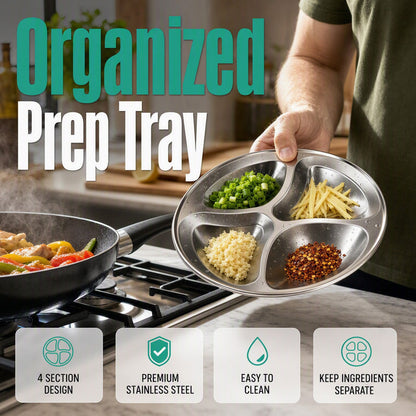 Plat de préparation 4 compartiments – Organisation de cuisine