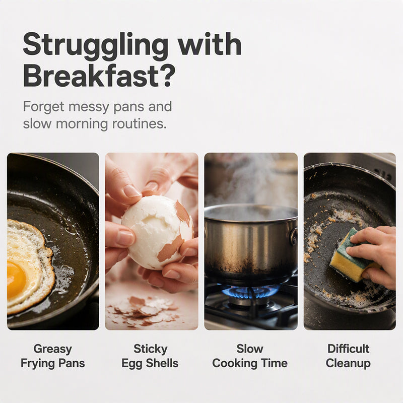 🥚 -50% ! 🛡️ Cuiseur à Œufs Anti-Éclaboussures – PP Alimentaire – Double Cavité & Couvercle Hermétique – Œuf Poché Sain au Micro-Ondes sans Effort 🌿