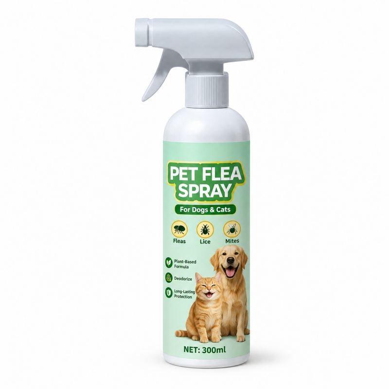 Spray anti-puces pour animaux de compagnie à base de plantes