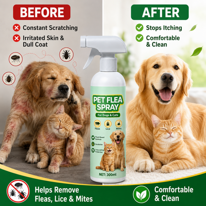 Spray anti-puces pour animaux de compagnie à base de plantes