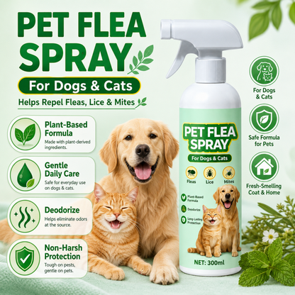 Spray anti-puces pour animaux de compagnie à base de plantes