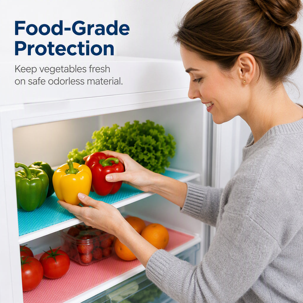 🧊 50 % DE RÉDUCTION EN CE MOMENT ! 🛡️ Tapis imperméables pour les étagères du réfrigérateur – Antidérapants, faciles à nettoyer et adaptés au contact alimentaire – Pour des étagères de réfrigérateur propres et bien rangées ✨