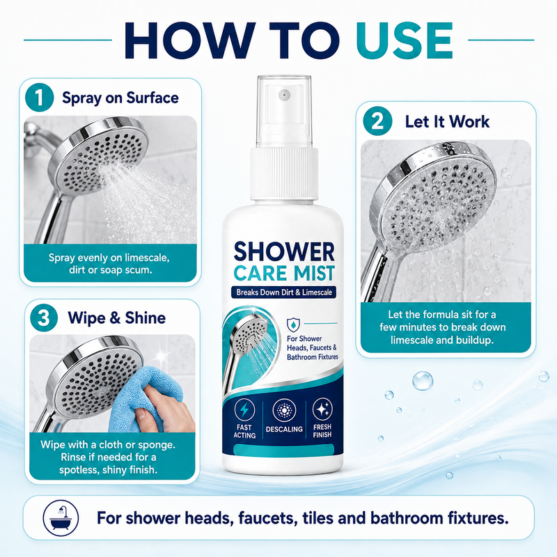 🚿 Spray détartrant à action rapide pour pommes de douche et robinets