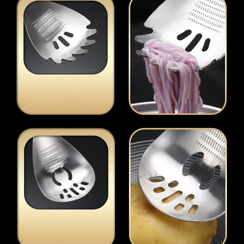 🥄 50% DE RÉDUCTION! 🍳 Cuillère de Cuisine Multifonction 5-en-1 – Inox 304/430, filtre, broie & ouvre-bouteille – 23,5 cm – L'outil idéal pour votre cuisine ✨