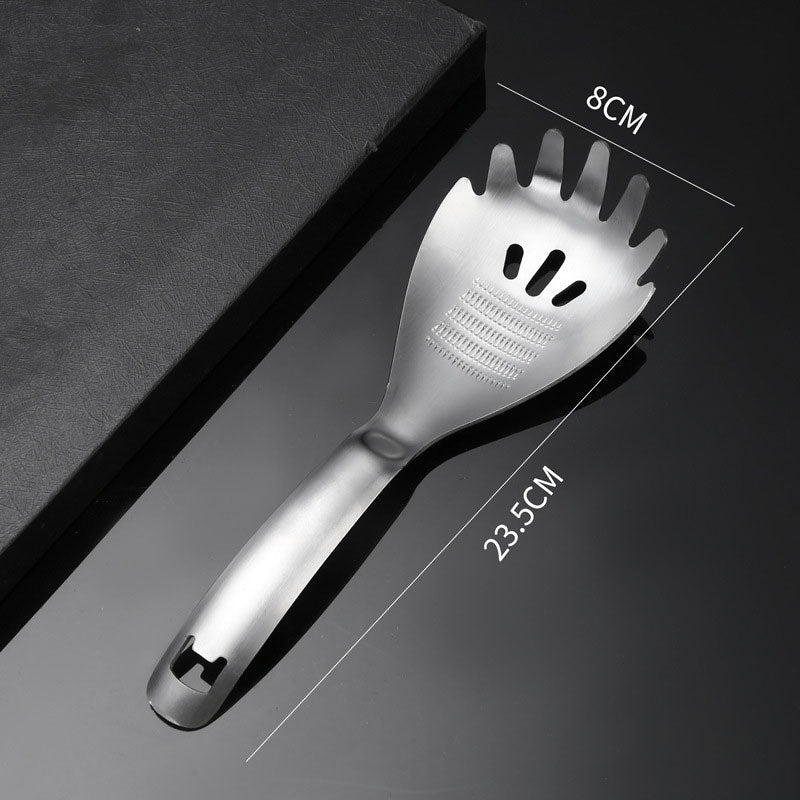 🥄 50% DE RÉDUCTION! 🍳 Cuillère de Cuisine Multifonction 5-en-1 – Inox 304/430, filtre, broie & ouvre-bouteille – 23,5 cm – L'outil idéal pour votre cuisine ✨