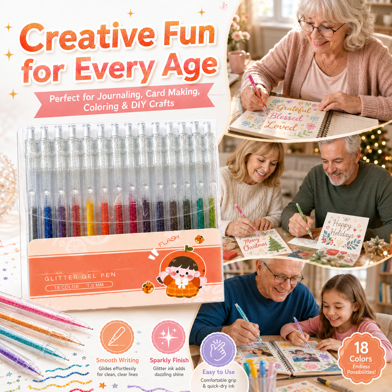 Coffret de stylos gel pailletés rétractables pour le journal intime et le dessi