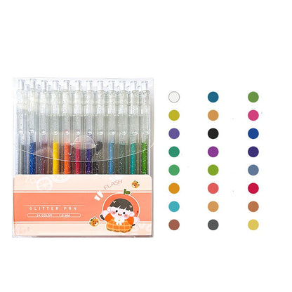 Coffret de stylos gel pailletés rétractables pour le journal intime et le dessi